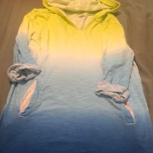 Super cute blue and yellow ombré cover up size 8